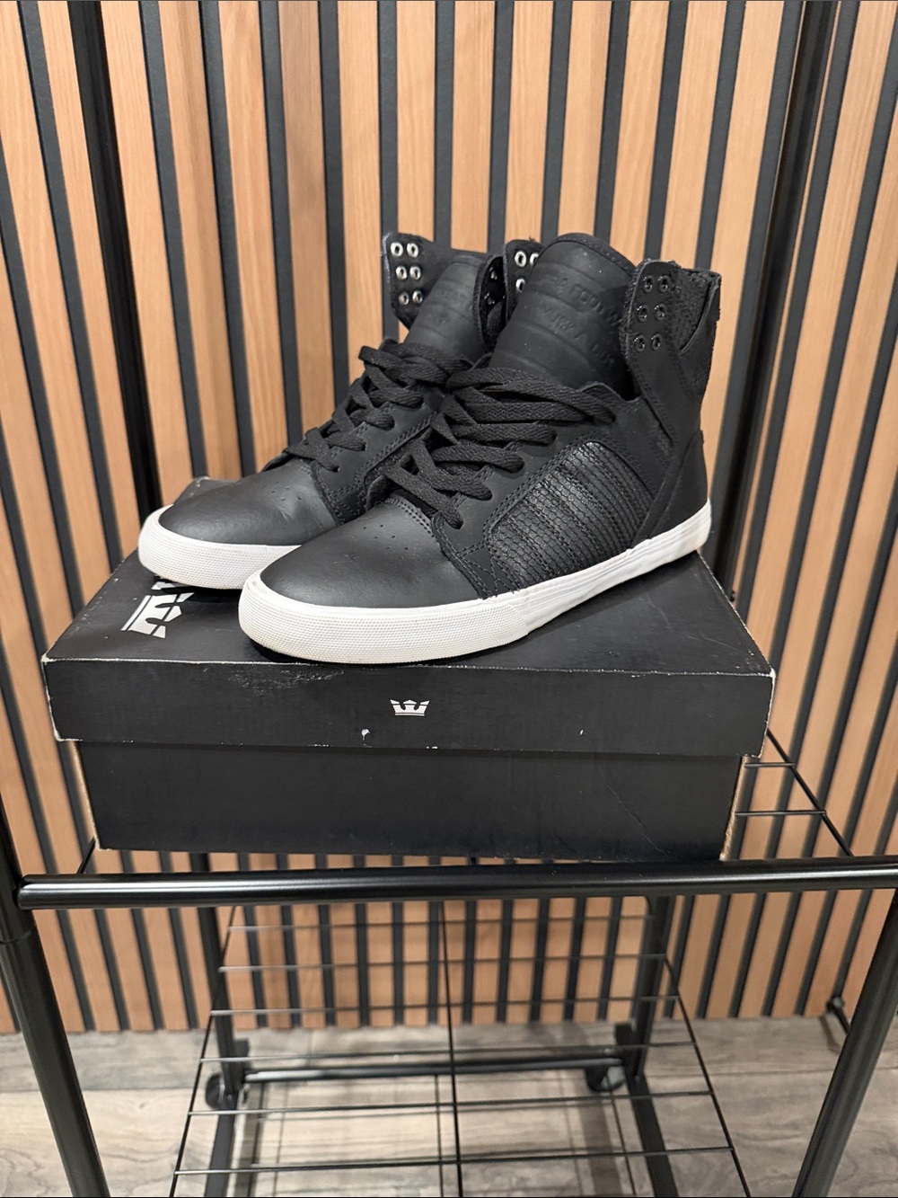 Supra Black High-Top Sneakers with White Sole women’s sneakers